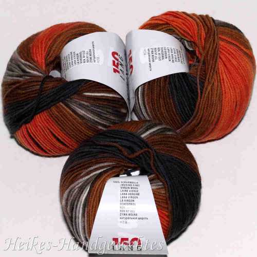 Merino 120 Color Orange-Braun-Anthrazit