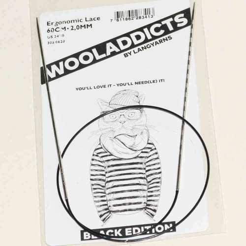Stricknadeln addiNovel Nr. 2 mit Seil 80cm - Black Edition Wooladdicts