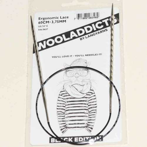 Stricknadeln addiNovel Nr. 3.75 Seil mit 60cm - Black Edition Wooladdicts