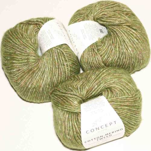 Cotton-Merino Tweed Grn