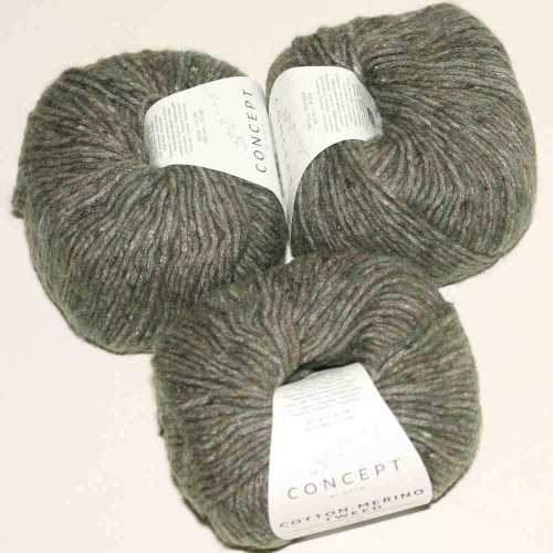 Cotton-Merino Tweed Schwarzgrn