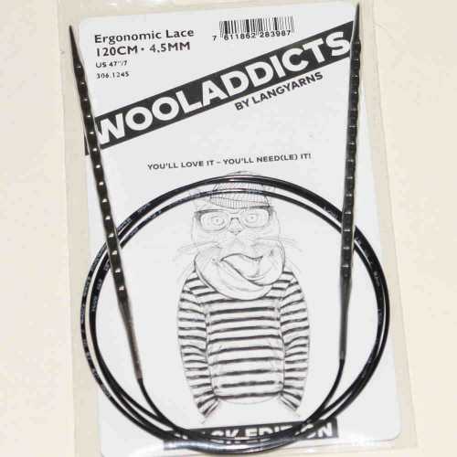 Stricknadeln addiNovel Nr. 4.5 Seil mit 120cm - Black Edition Wooladdicts