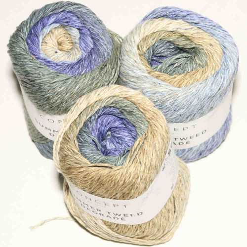 Summer Tweed Degrad Blau-Braun-Grn