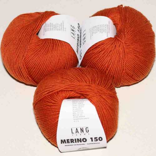 Orange mlange Merino 150
