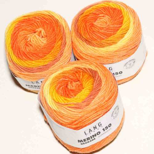 Merino 150 Dgrad Orange-Gelb-Apricot