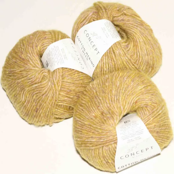 Cotton-Merino Tweed Ocker