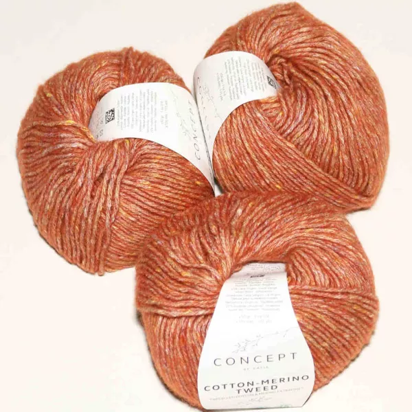 Cotton-Merino Tweed Rotorange