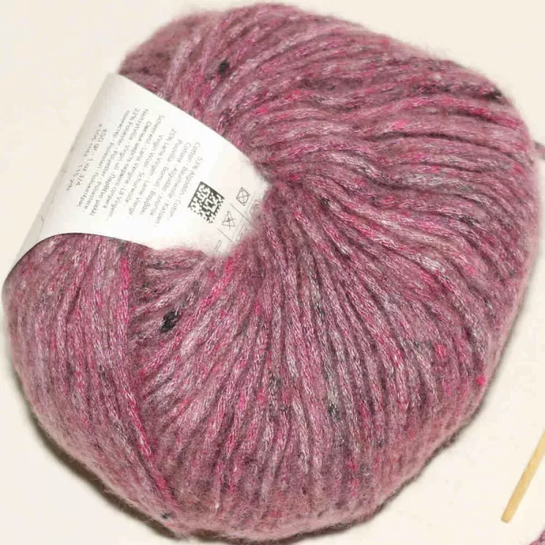 Cotton-Merino Tweed Sehr Dunkelrosé