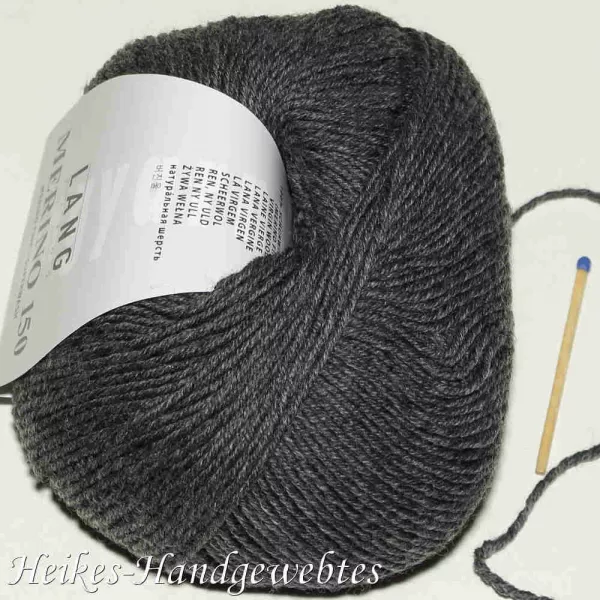 Dunkelgrau melange Merino 150