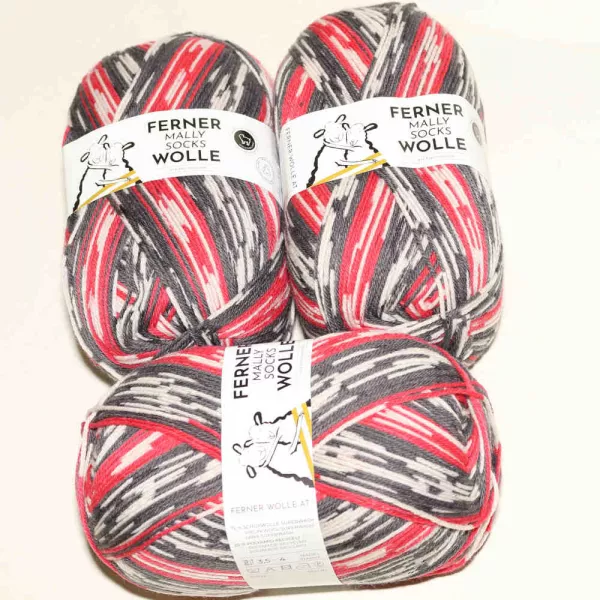 Mally Socks 547/22 - Rot-Anthrazit