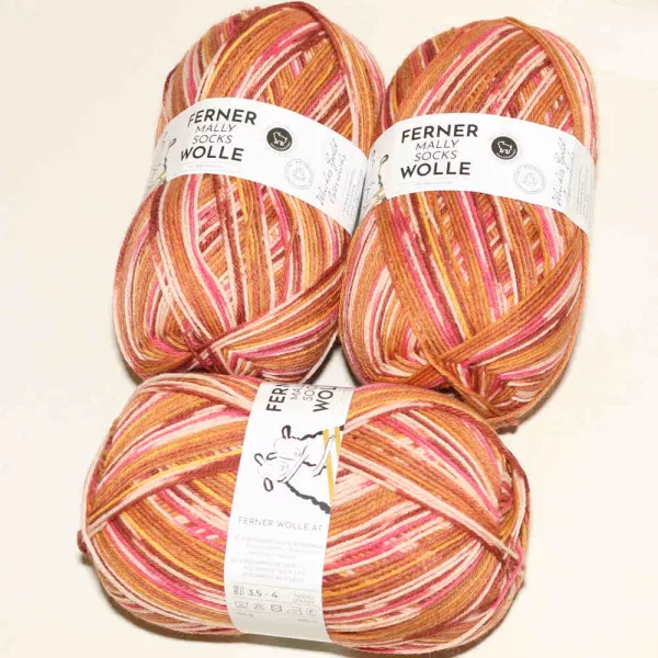 Mally Socks 551/22 - Orange-Pink-Natur