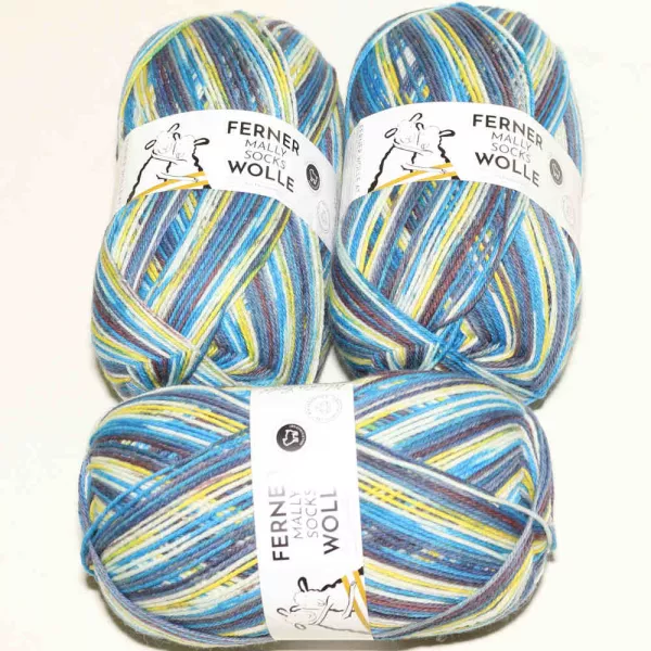 Mally Socks 553/22 - Blau-Gelb-Braun