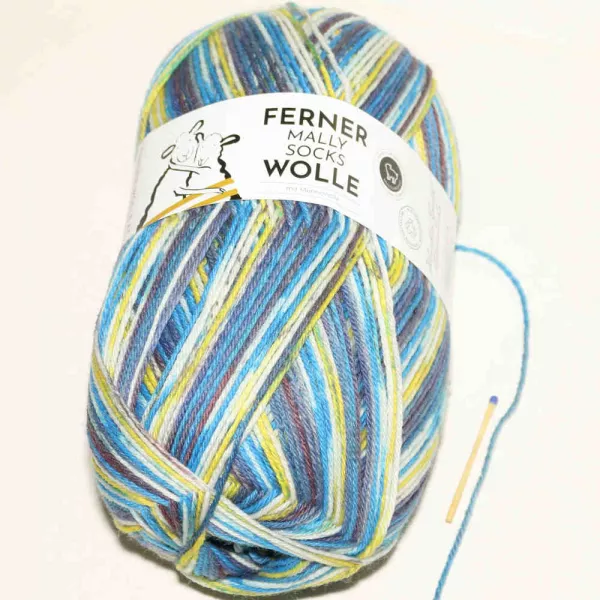 Mally Socks 553/22 - Blau-Gelb-Braun