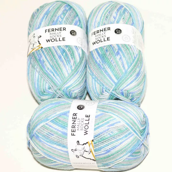 Mally Socks 555/22 - Hellblau-Seegrün-Grau