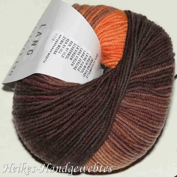 Merino 120 Color Apricot-Dunkelbraun