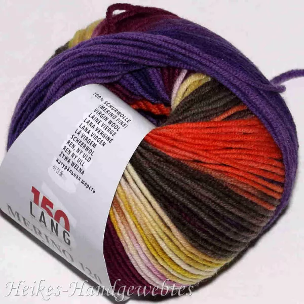 Merino 120 Color Gelb-Orange-Beere-Braun