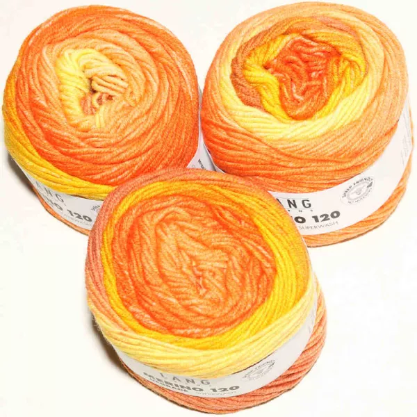 Merino 120 Dégradé Orange-Gelb-Apricot