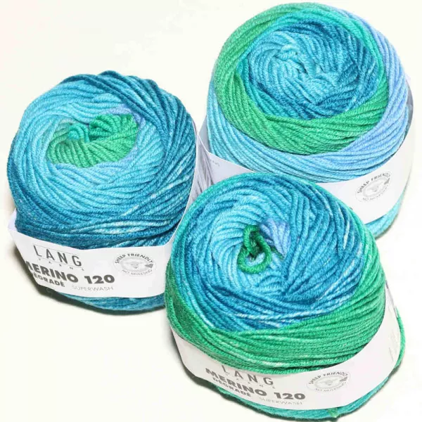 Merino 120 Dégradé Petrol-Grün-Blau