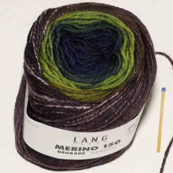 Merino 150 Dégradé Mint-Bordeaux-Blau