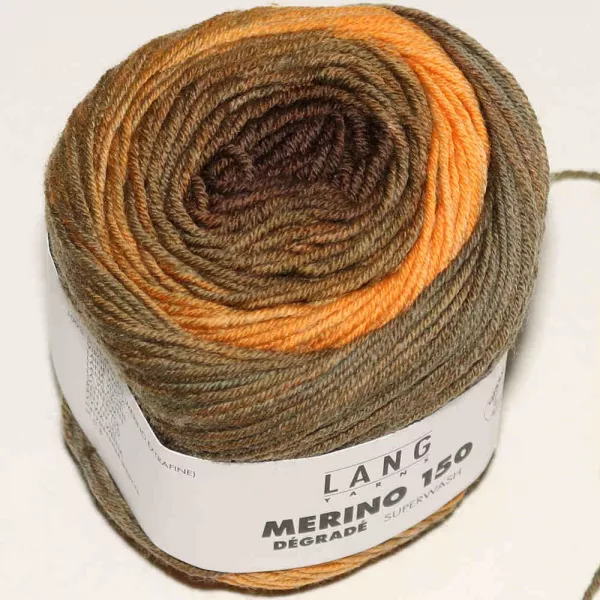 Merino 150 Dégradé Orange-Braun-Grau