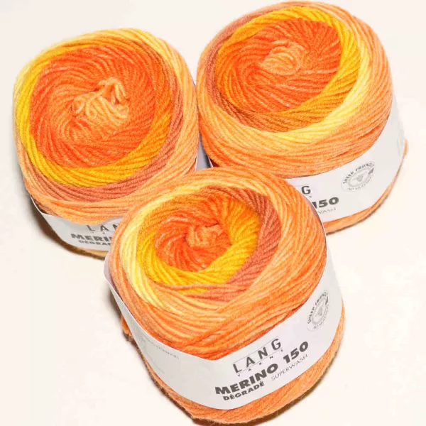 Merino 150 Dégradé Orange-Gelb-Apricot