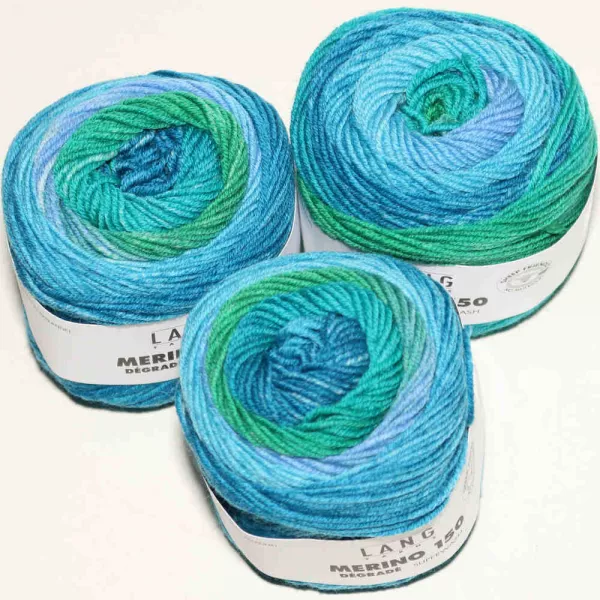 Merino 150 Dégradé Petrol-Grün-Blau