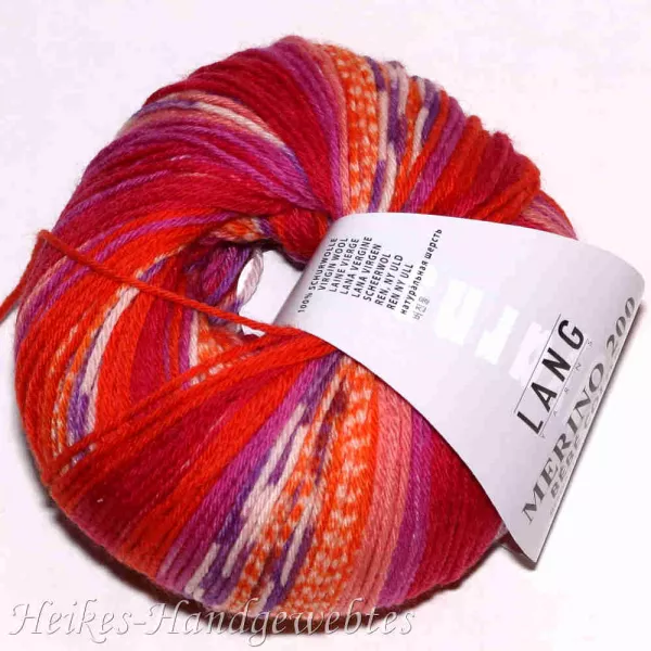 Merino 200 Bebe Color Rot-Orange-Violett