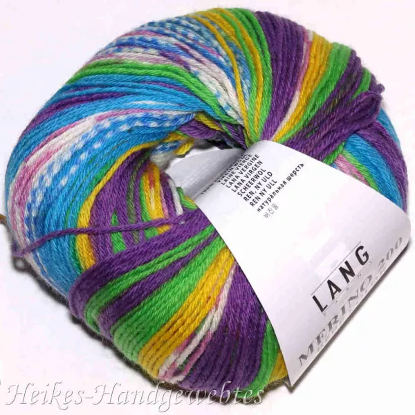 Merino 200 Bebe Color Türkis-Violett-Gelb