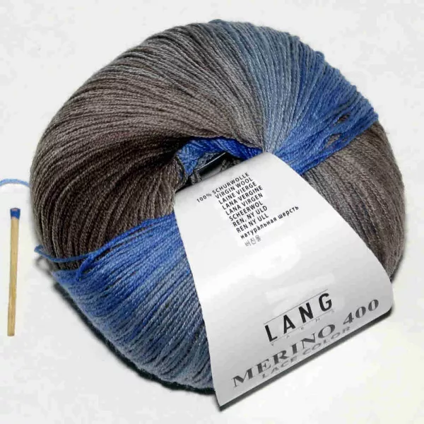 Merino 400 Lace Blau-Grau