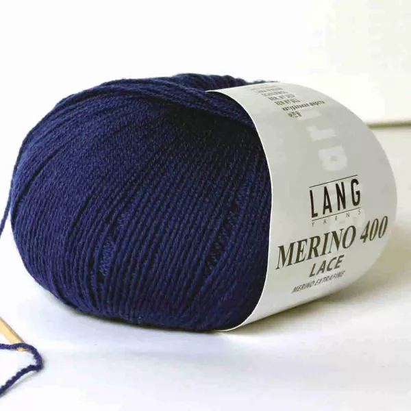 Merino 400 Lace Jeansblau