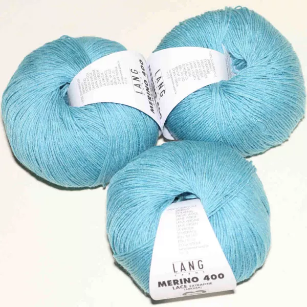 Merino 400 Lace Türkis mélange