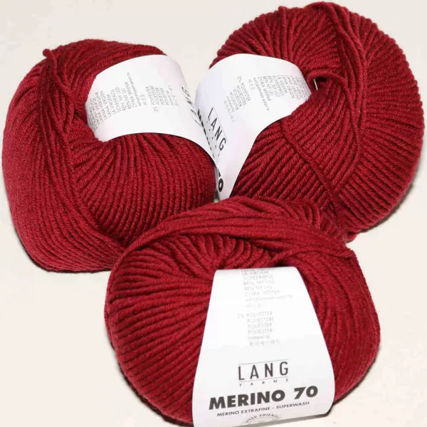 Merino 70 Dunkelrot mélange