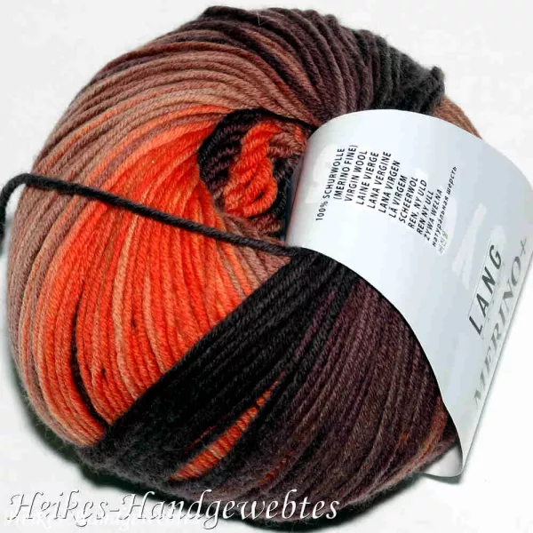 Merino+ Color Lachs-Dunkelbraun-Grau