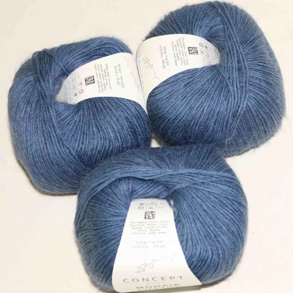 Mohair Cotton Saphirblau