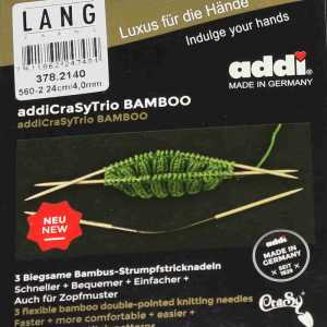 addiCraSyTrio Bamboo 4 - 3 Stück biegsame Strumpfstricknadeln