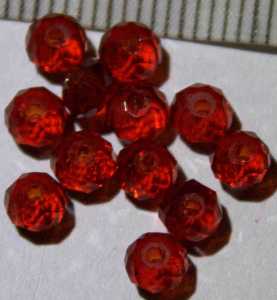 Glasperle Rot geschliffen 4mm
