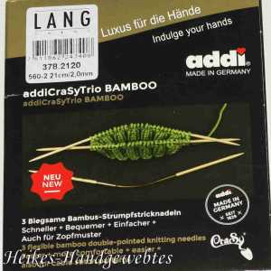 addiCraSyTrio Bamboo 2 - 3 Stück biegsame Strumpfstricknadeln