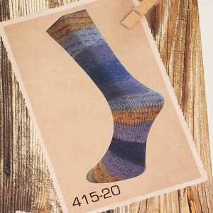 Lungauer Sockenwolle Seide 415x20 Lila-Gelb-Blau