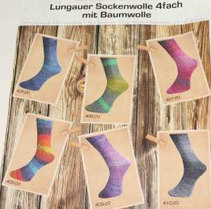 Lungauer Sockenwolle 4fach mit Baumwolle 406-20 Grn