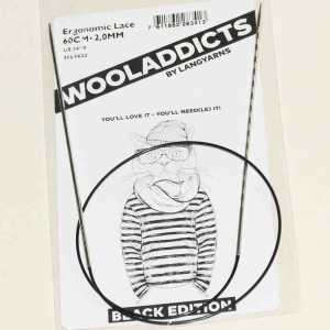 Stricknadeln addiNovel Nr. 2 mit Seil 60cm - Black Edition Wooladdicts