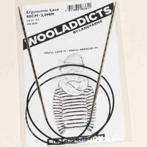 Stricknadeln addiNovel Nr. 3 mit Seil 120cm - Black Edition Wooladdicts