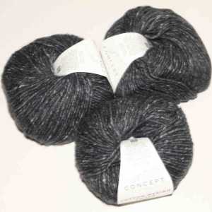 Cotton-Merino Tweed Dunkelgrau