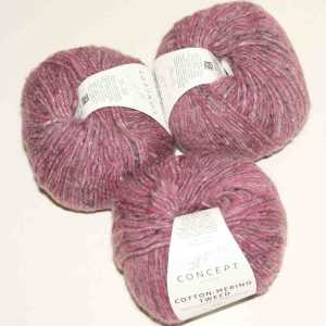 Cotton-Merino Tweed Sehr Dunkelrosé