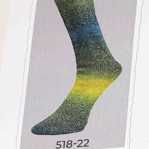Lungauer Sockenwolle 4fach mit Baumwolle 518-22 Grn-Blau