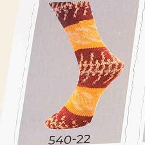 Mally Socks 540/22 - Rotbraun-Gelb