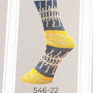 Mally Socks 546/22 - Blau-Gelb