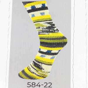 Lungauer Sockenwolle 8fach 584-22 Gelb-Blau