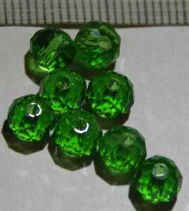 Glasperle Grün geschliffen 6mm