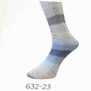 Lungauer Sockenwolle Seide 632/23 Grau-Jeans