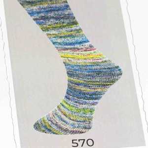 Lungauer Sockenwolle 6fach 570 Blau-Grn-Gelb